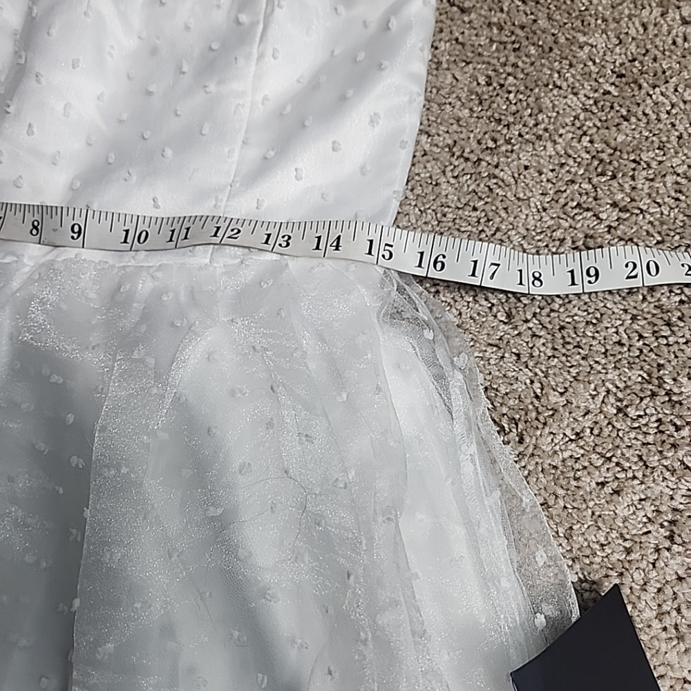 Lulus Womens Lined Sheer Strapless White Madi Dress Sz M - Picture 9 of 9